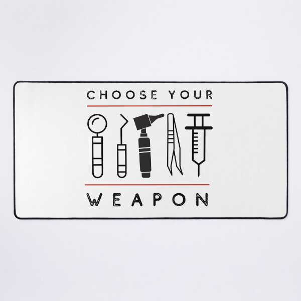 Item preview, Otolaryngologist, choose your weapon, black red designed and sold by alczar.