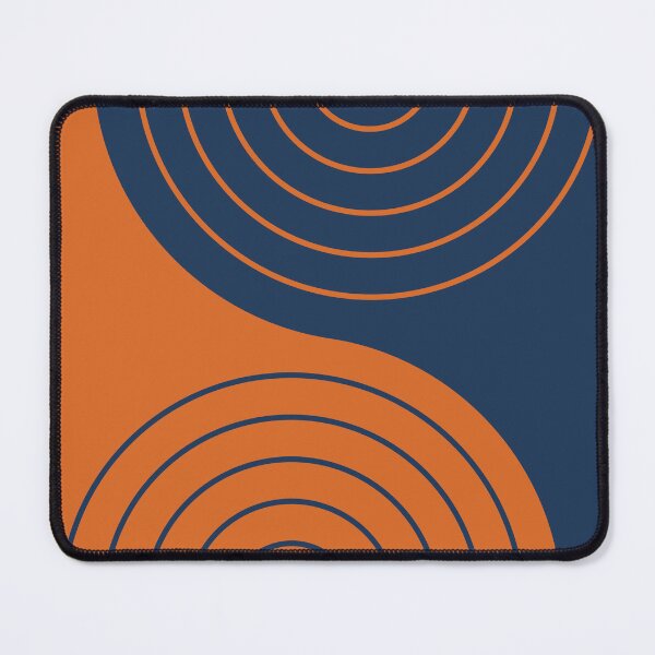 Item preview, Geometric Lines Rainbow Abstract 3 in Navy Blue and Orange designed and sold by nineFlorals.
