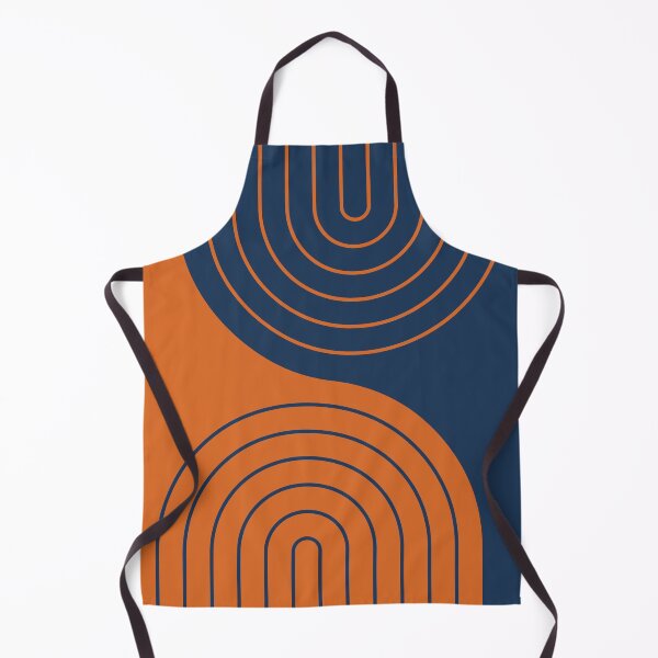 Item preview, Geometric Lines Rainbow Abstract 3 in Navy Blue and Orange designed and sold by nineFlorals.