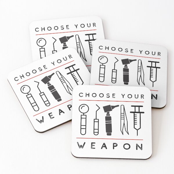 Item preview, Otolaryngologist, choose your weapon, black red designed and sold by alczar.