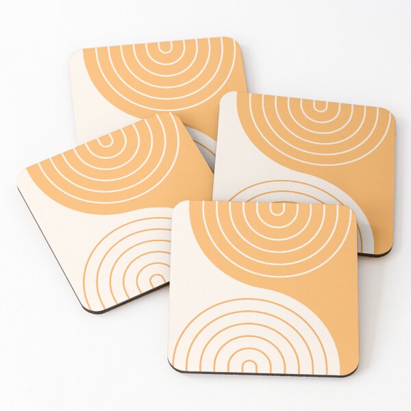 Item preview, Geometric Lines Rainbow Abstract 4 in Gold Beige designed and sold by nineFlorals.
