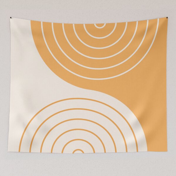 Item preview, Geometric Lines Rainbow Abstract 4 in Gold Beige designed and sold by nineFlorals.