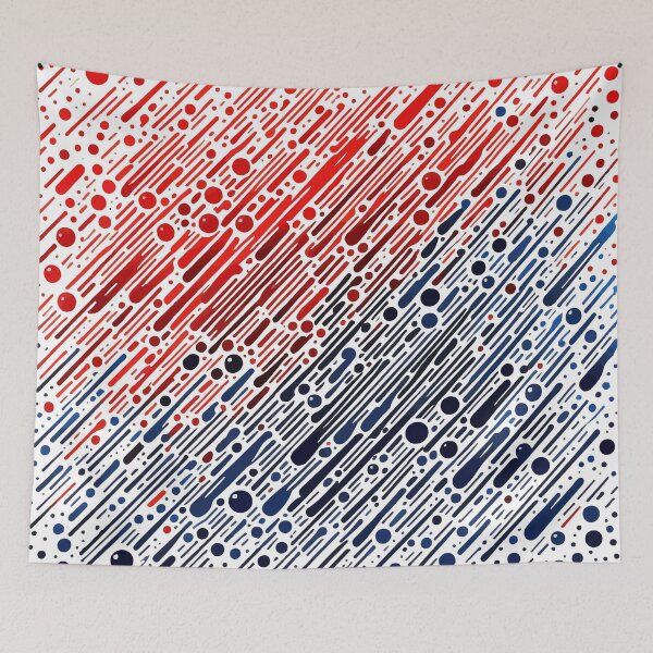 Item preview, Abstract Art Red and Blue Rain Drop Pattern designed and sold by TomFrontierArt.