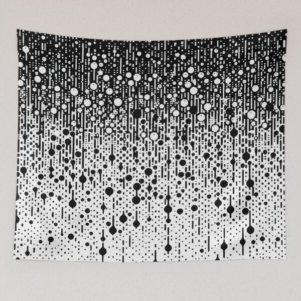 Item preview, Abstract Art Black And White Rain Drop Pattern designed and sold by TomFrontierArt.