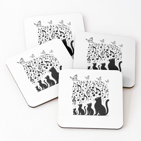 Item preview, Whimsical Nighttime Cats in Musical Harmony designed and sold by BlueGoldArt.