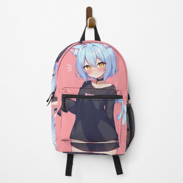 Aperçu de l'œuvre Anime Neko Girl Design mignon œil de chat portant un t-shirt surdimensionné créée et vendue par PixiAnime.