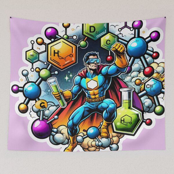 Item preview, The Organic Chemist - Comic Style Chemistry Sticker designed and sold by Molecularmerch.