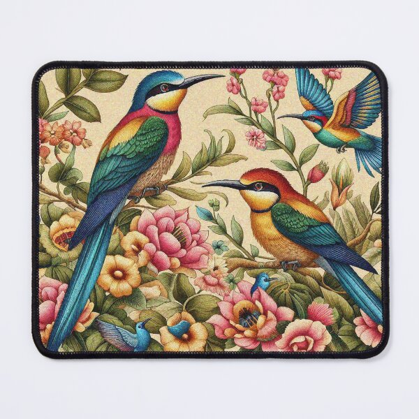 Item preview, Rainbow Birds Hanging out in Flowers designed and sold by Illuministique.