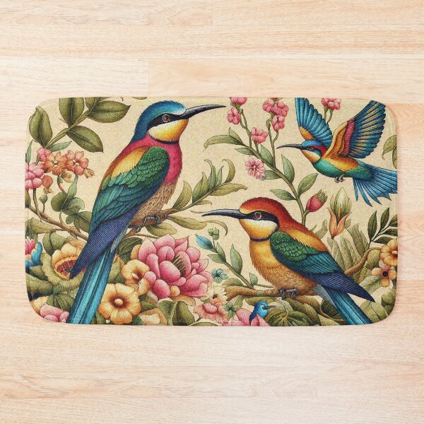 Item preview, Rainbow Birds Hanging out in Flowers designed and sold by Illuministique.