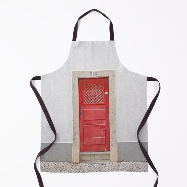 Item preview, The red door nr. 7 and the white wall in Ericeira, Portugal - minimalist travel photography designed and sold by Christa Stroo Photography.