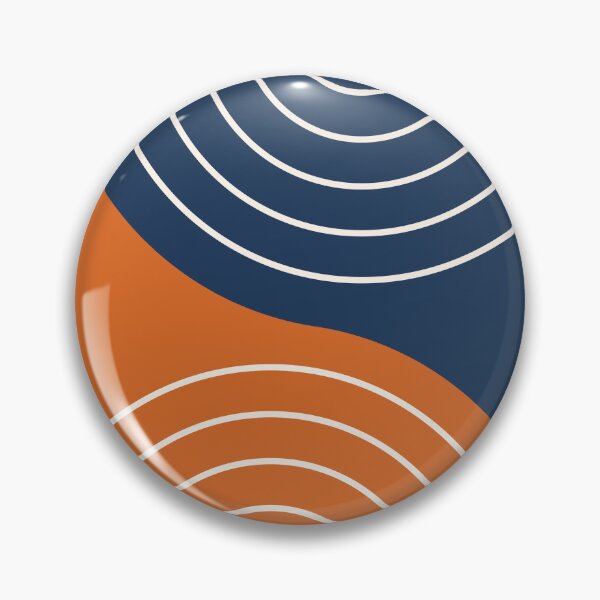 Item preview, Geometric Lines Rainbow Abstract 5 in Navy Blue and Orange designed and sold by nineFlorals.