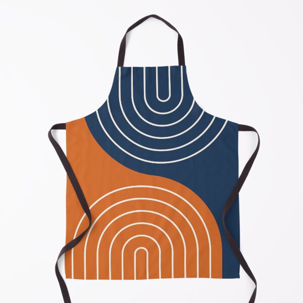 Item preview, Geometric Lines Rainbow Abstract 5 in Navy Blue and Orange designed and sold by nineFlorals.