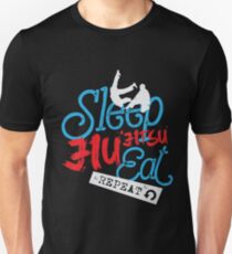 Sleep Jiu Jitsu Eat Repeat Slim Fit T-Shirt