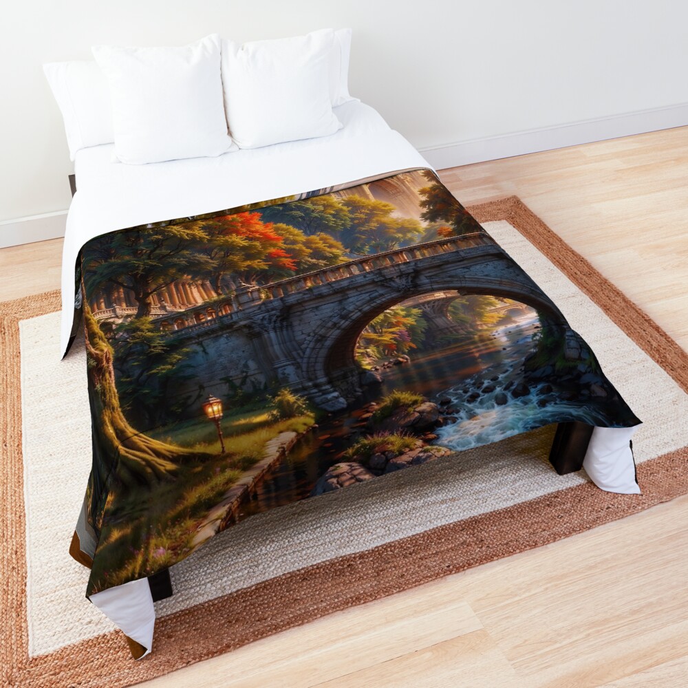 The Westenbrook Cathedral Captivating AI Concept Art by Xzendor7 Decorative Comforter