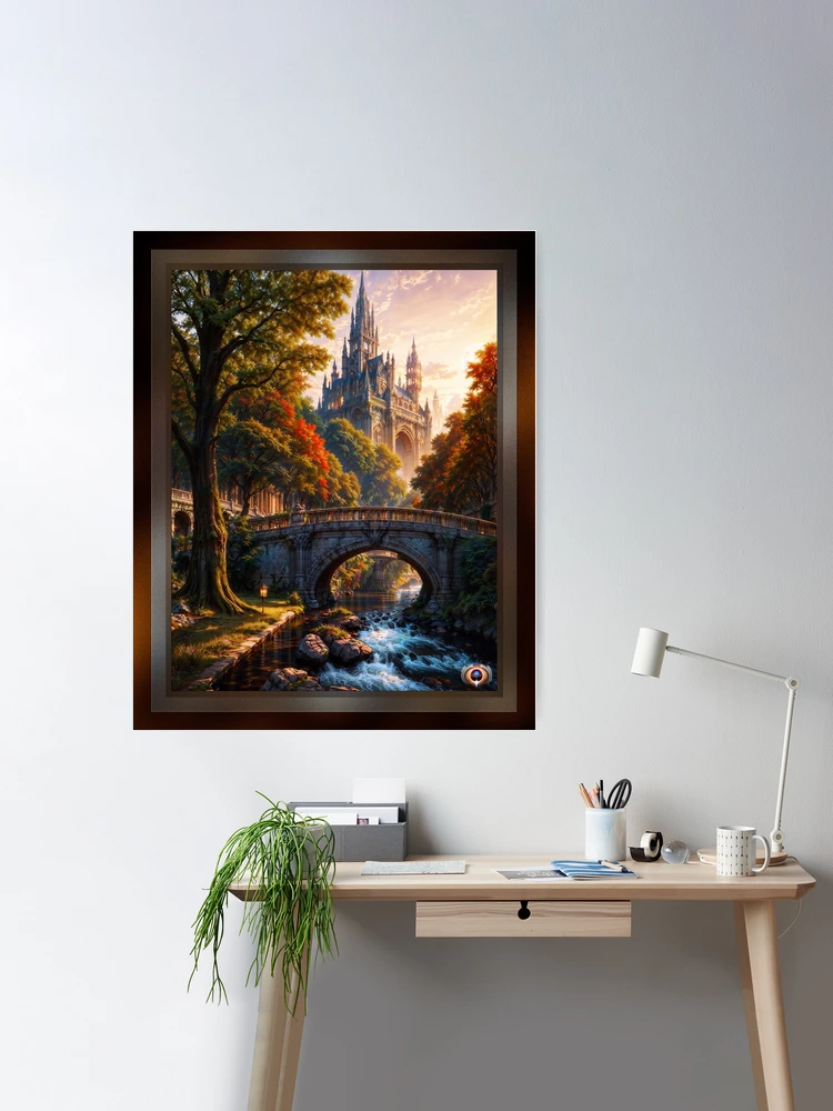 The Westenbrook Cathedral Captivating AI Concept Art by Xzendor7 Room Decor Poster Art Print