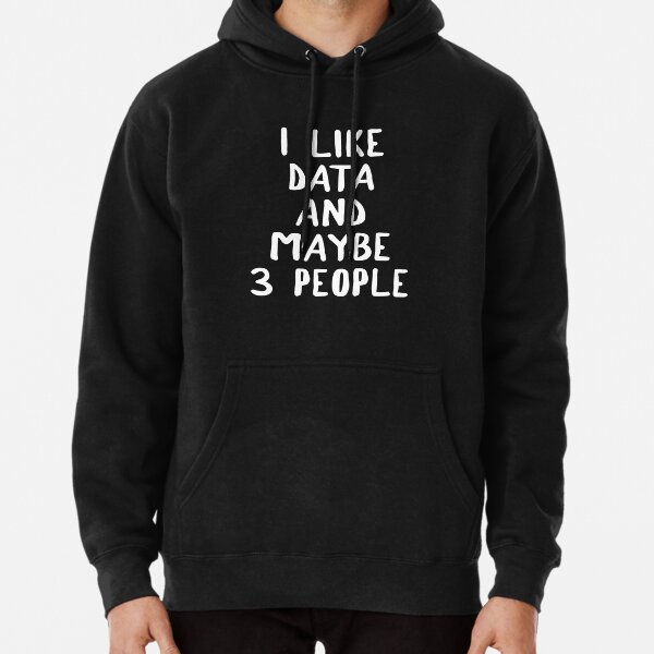 I Like Data And Maybe 3 People Pullover Hoodie