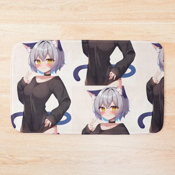 Item preview, Adorable Anime Neko Girl in Oversized T-Shirt designed and sold by PixiAnime.