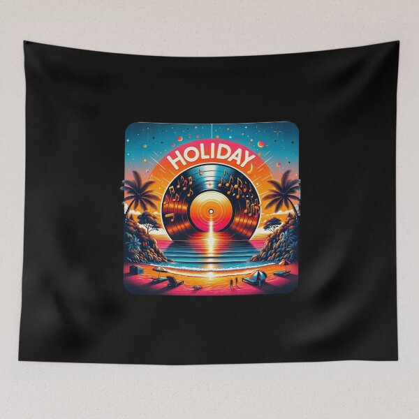 Item preview, TROPICAL VINYL SUNSET MUSIC PARADISE - BEACH AND NOTES DESIGN #2 designed and sold by BlueGoldArt.