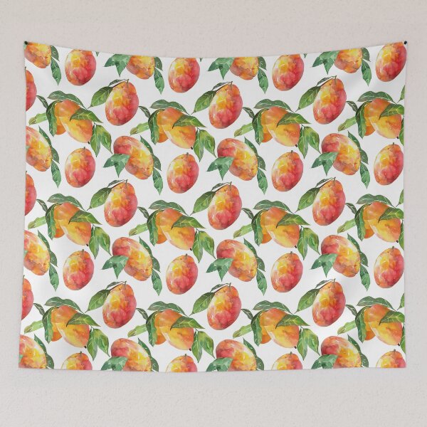 Item preview, watercolor mango pattern designed and sold by YuliaHulia.