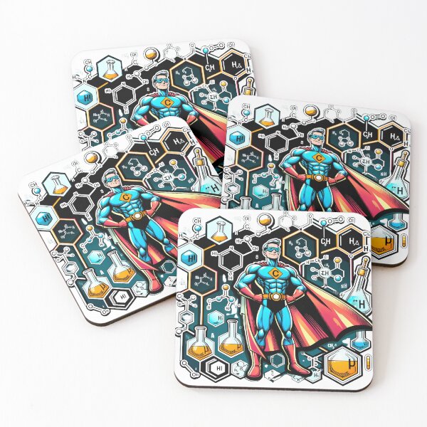 Item preview, Organic Chemistry Hero - The Organic Avenger Sticker designed and sold by Molecularmerch.