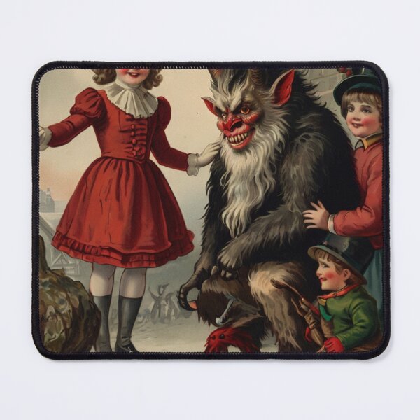 Item preview, A creepy Krampus at Christmastime A vintage Victorian 1800s German folklore style illustration designed and sold by Vintage Designs +.