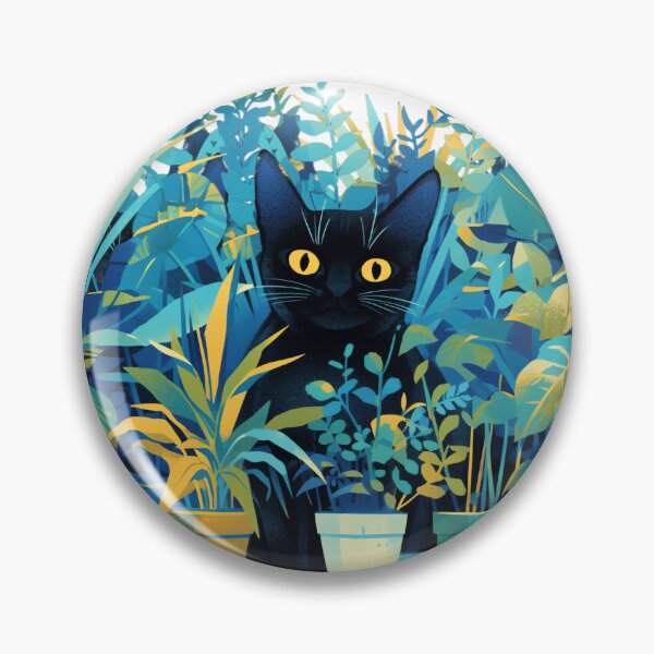 Item preview, Jungle Cat, Black Cat Amongst Tropical Plants designed and sold by LunarFern.