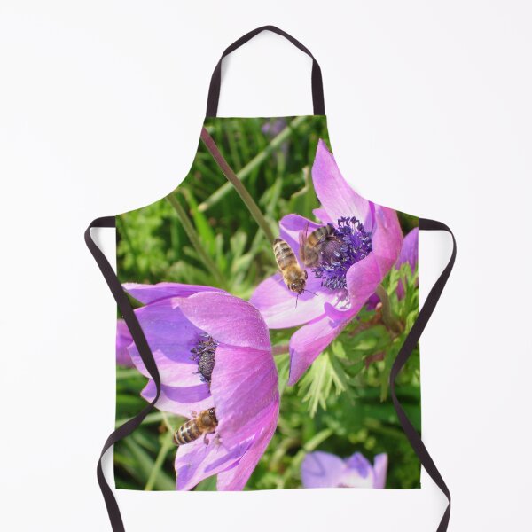 Item preview, Honey Bees Feeding On Pink Anemone designed and sold by taiche.