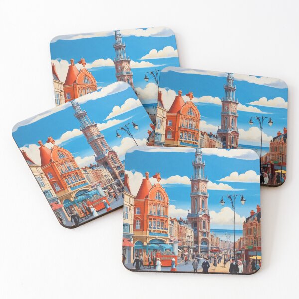 Item preview, Vintage Blackpool  town centre in England painting after Raoul Dufy designed and sold by Vintage Designs +.