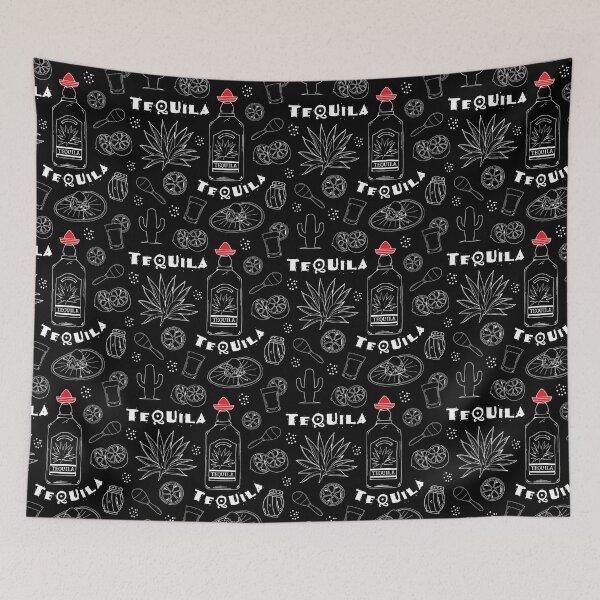 Item preview, Tequila Shots Liquor Bottles Pattern designed and sold by HotHibiscus.