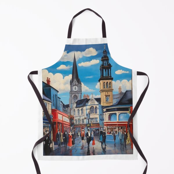 Item preview, Vintage Chorley Lancashire town centre in England painting after Raoul Dufy designed and sold by Vintage Designs +.