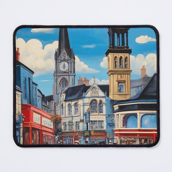 Item preview, Vintage Chorley Lancashire town centre in England painting after Raoul Dufy designed and sold by Vintage Designs +.