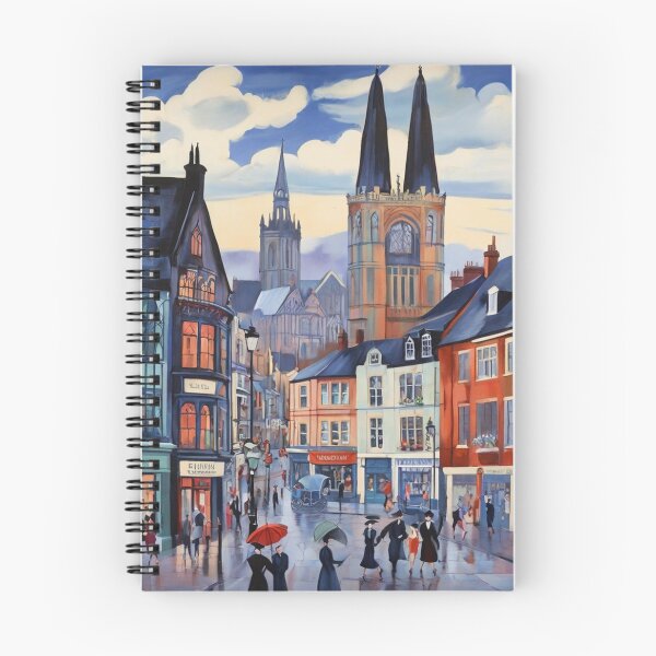 Item preview, Vintage Chorley Lancashire town centre in England painting after Raoul Dufy designed and sold by Vintage Designs +.