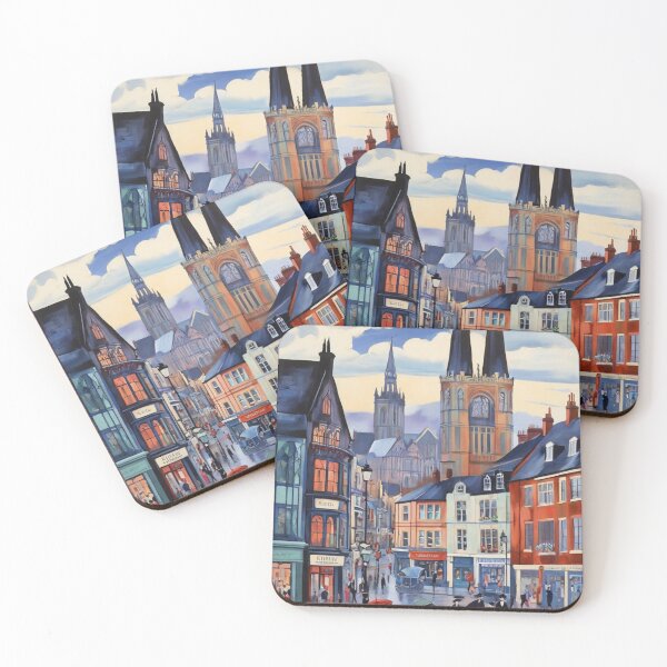 Item preview, Vintage Chorley Lancashire town centre in England painting after Raoul Dufy designed and sold by Vintage Designs +.