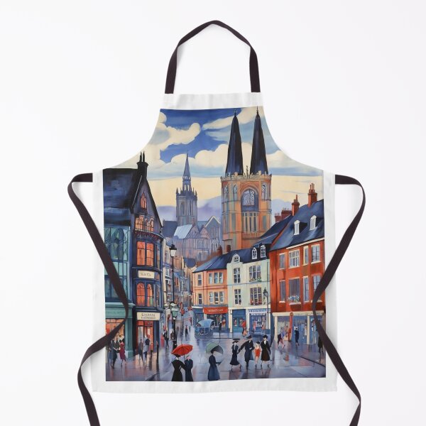 Item preview, Vintage Chorley Lancashire town centre in England painting after Raoul Dufy designed and sold by Vintage Designs +.