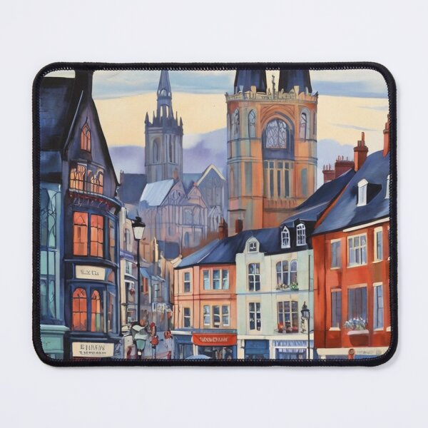 Item preview, Vintage Chorley Lancashire town centre in England painting after Raoul Dufy designed and sold by Vintage Designs +.