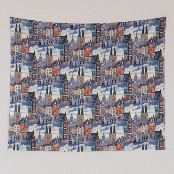 Item preview, Vintage Chorley Lancashire town centre in England painting after Raoul Dufy designed and sold by Vintage Designs +.