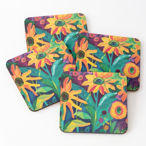 Item preview, Vibrant Spring Euphoria - Abstract Sunflower Field Serenade in Lime Green and Orange Bliss designed and sold by OlfactoART Studio.