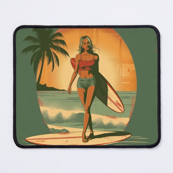 Item preview, Surfer girl_ retro-inspired design Active Outdoors Inspired Art designed and sold by CDC40.