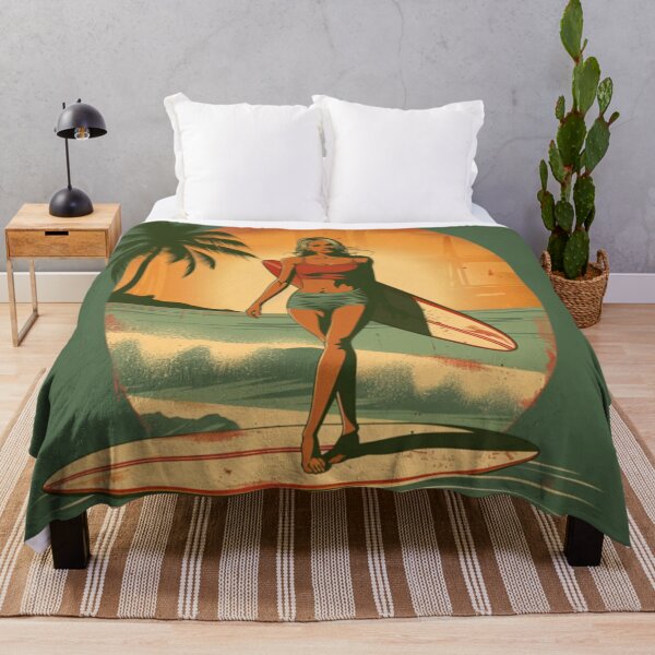 Item preview, Surfer girl_ retro-inspired design Active Outdoors Inspired Art designed and sold by CDC40.