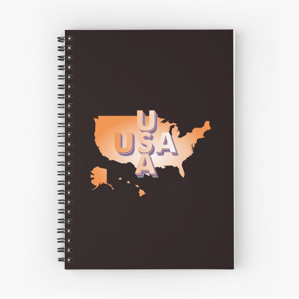Item preview, USA ORANGE MAP 3D TYPEFACE designed and sold by Inspiclothing.