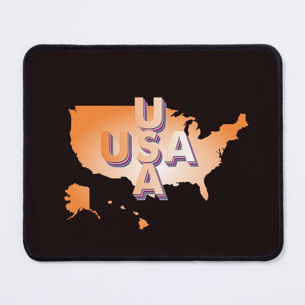 Item preview, USA ORANGE MAP 3D TYPEFACE designed and sold by Inspiclothing.