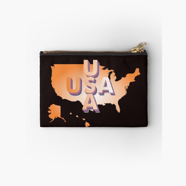 Item preview, USA ORANGE MAP 3D TYPEFACE designed and sold by Inspiclothing.