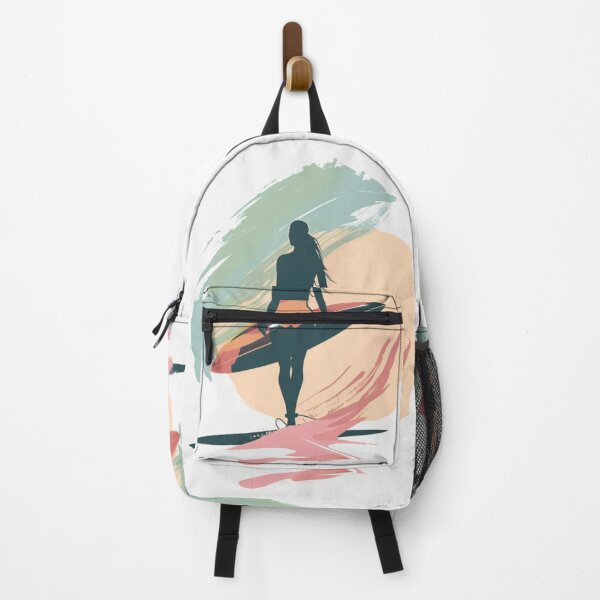 Item preview, Surfer girl minimalist design pastel colors Active Outdoors Inspired Art designed and sold by CDC40.