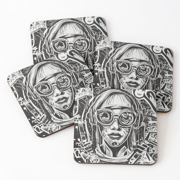 Item preview, Punk Pop-Up Black and White Illustration designed and sold by bgrzblkdigital.