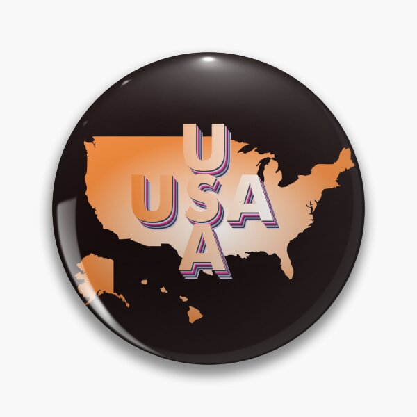 Item preview, USA ORANGE MAP 3D TYPEFACE designed and sold by Inspiclothing.