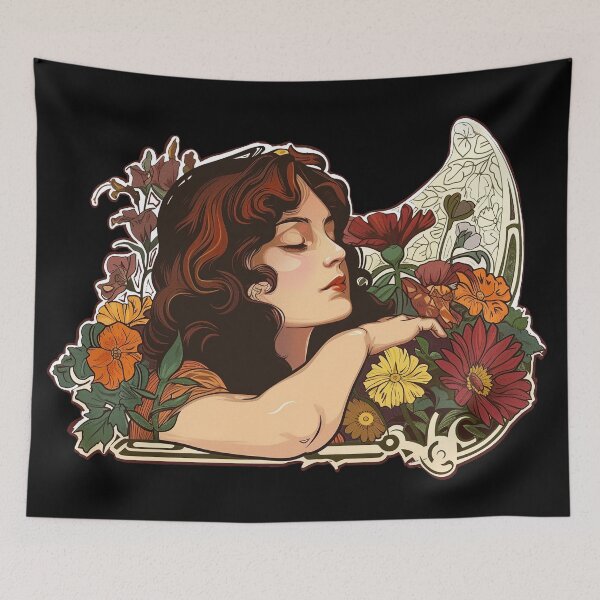 Item preview, A portrait of a woman in the Art Nouveau style designed and sold by Halyna Nechyporuk.