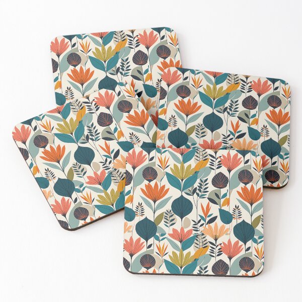 Item preview, Retro Mid Century Modern Botanical Leaves designed and sold by Prints and Lifestyle.