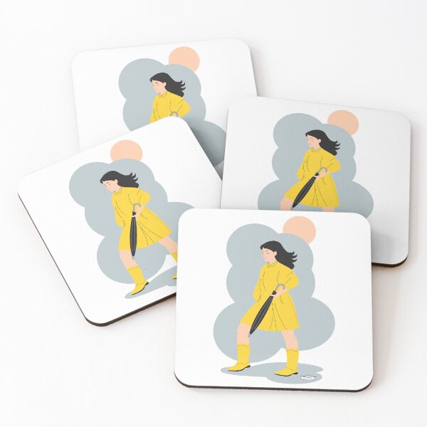 Item preview, Girl with umbrella, rainy day designed and sold by ZnDigitalPrints.