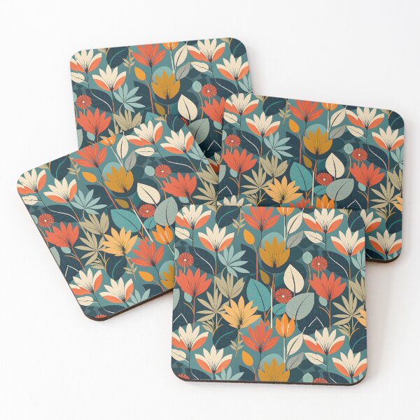 Item preview, Retro Mid Century Modern Botanical Leaves designed and sold by Prints and Lifestyle.