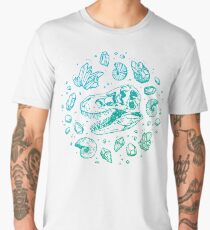 Geo-rex Vortex | Turquoise Ombré Men's Premium T-Shirt